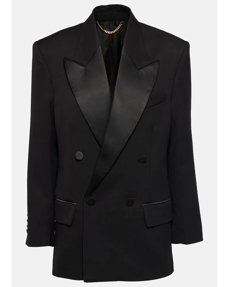 Victoria Beckham Blazer da smoking in misto lana Nero