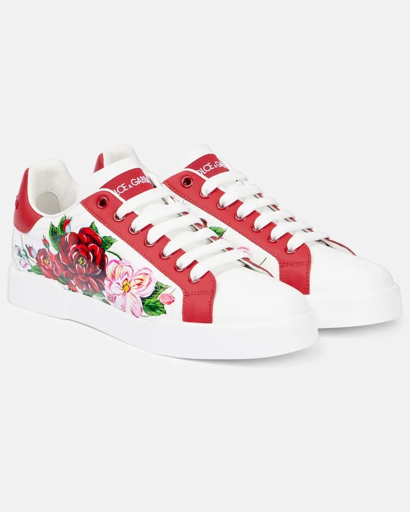 Dolce & Gabbana Sneakers in pelle con stampa floreale Multicolore