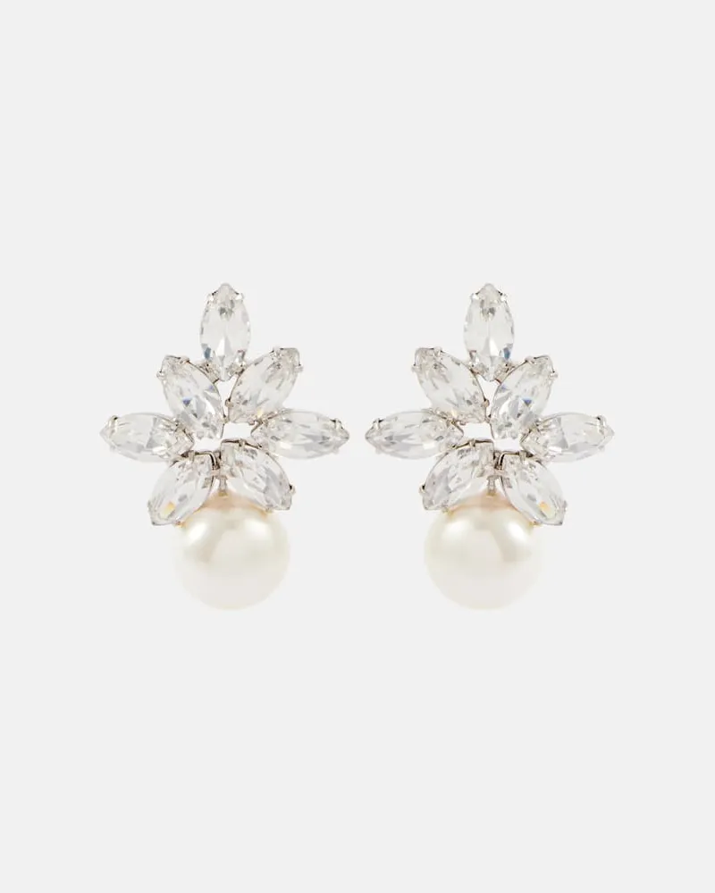 Jennifer Behr Orecchini Liza con cristalli e perle bijoux Bianco