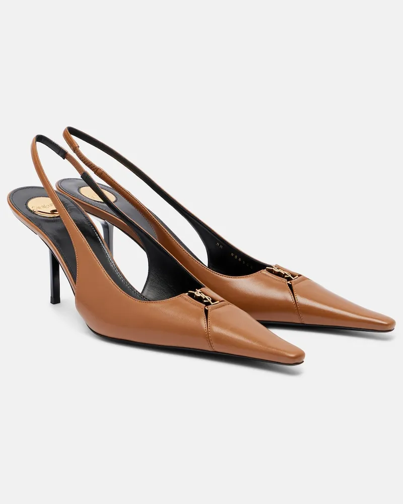Saint Laurent Pumps slingback Babylone Breteuil in pelle Marrone