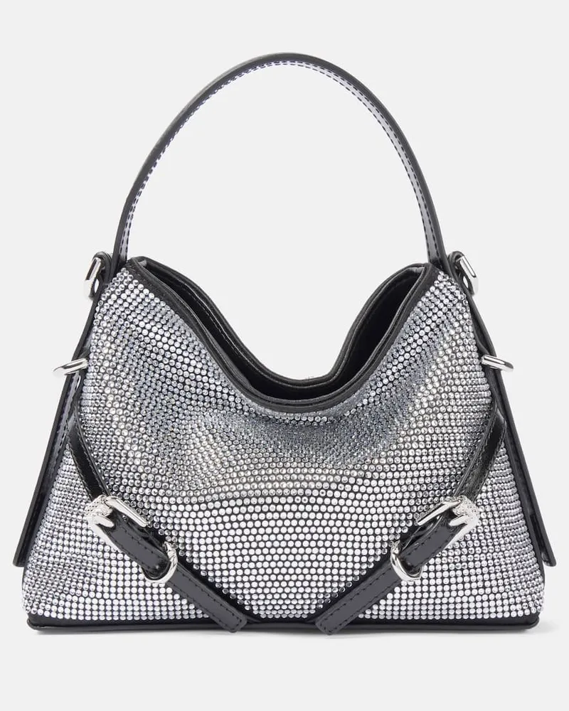 Givenchy Borsa a spalla Voyou Nano con cristalli Argento