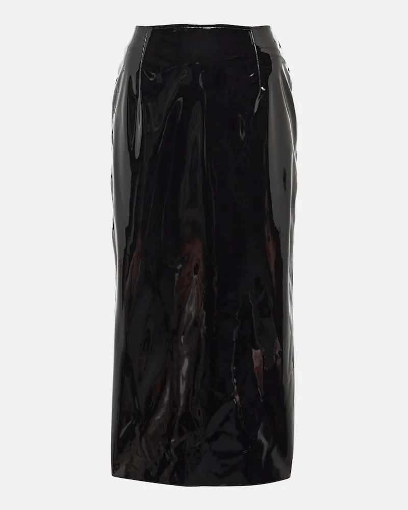 Alessandra Rich Gonna midi in vinile Nero