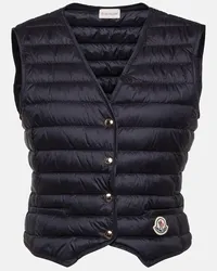 Moncler Piumino senza maniche con logo Blu