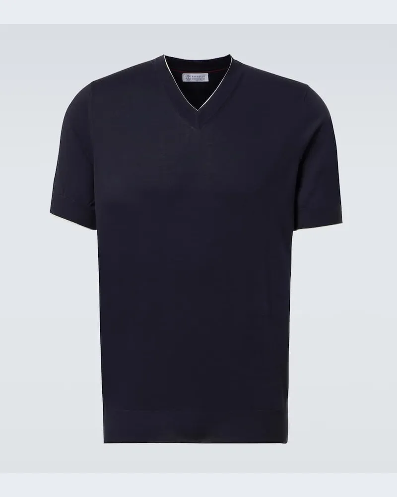 Brunello Cucinelli T-shirt in cotone Blu