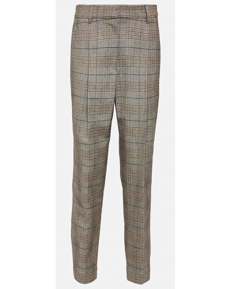 Brunello Cucinelli Pantaloni in misto lana e cotone Multicolore