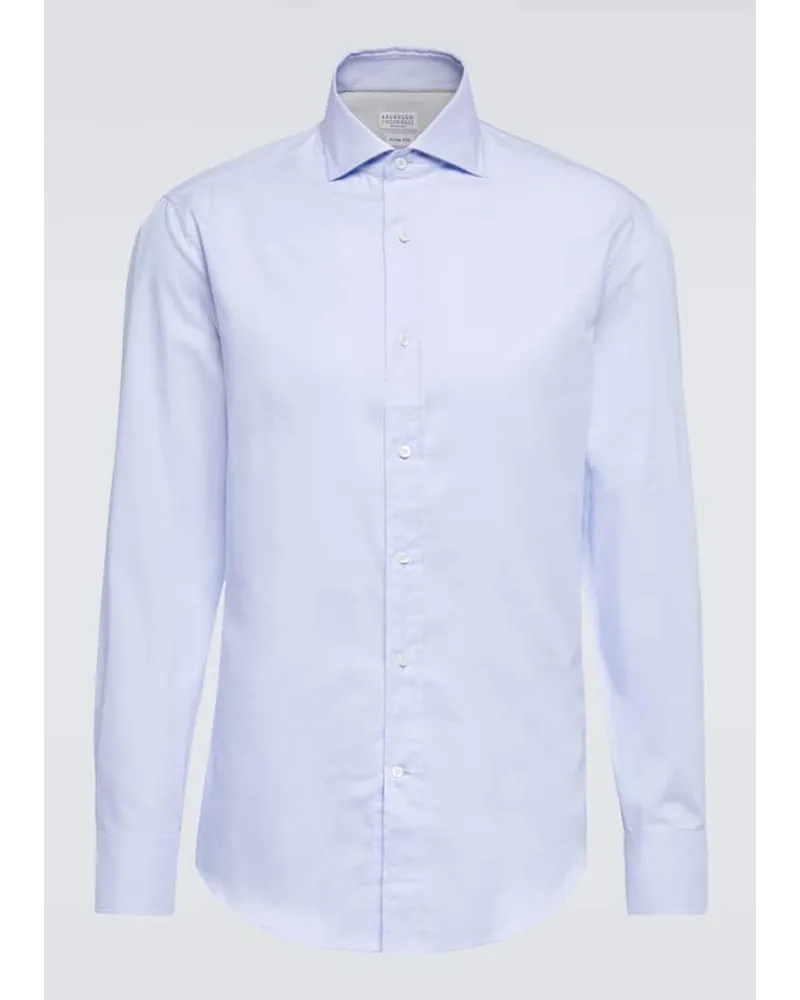 Brunello Cucinelli Camicia in cotone Blu