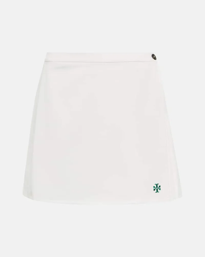 Tory Sport Minigonna da tennis in cotone con cut-out Bianco