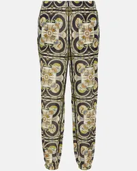 Tory Burch Pantaloni tapered in cotone con stampa Multicolore