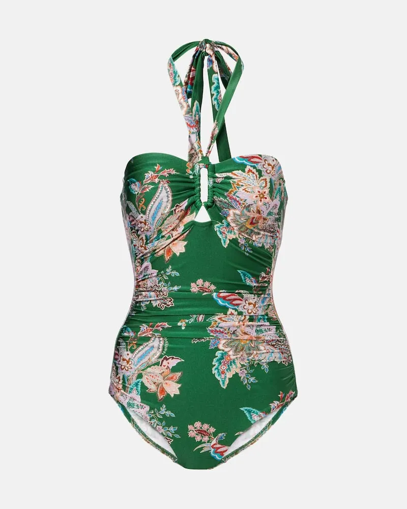Zimmermann Costume intero Rhiannon con ruches Verde