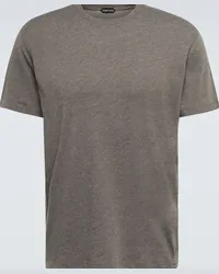 Tom Ford T-shirt in jersey di misto cotone Grigio