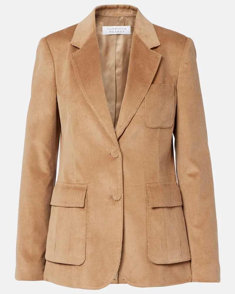 Gabriela Hearst Blazer Louisa in velluto a coste di cotone Marrone