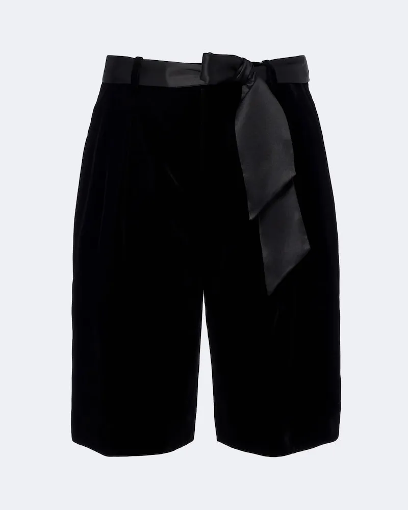 Saint Laurent Bermuda con cintura Nero