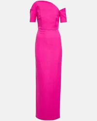 Roland Mouret Abito lungo asimmetrico in misto lana Rosa