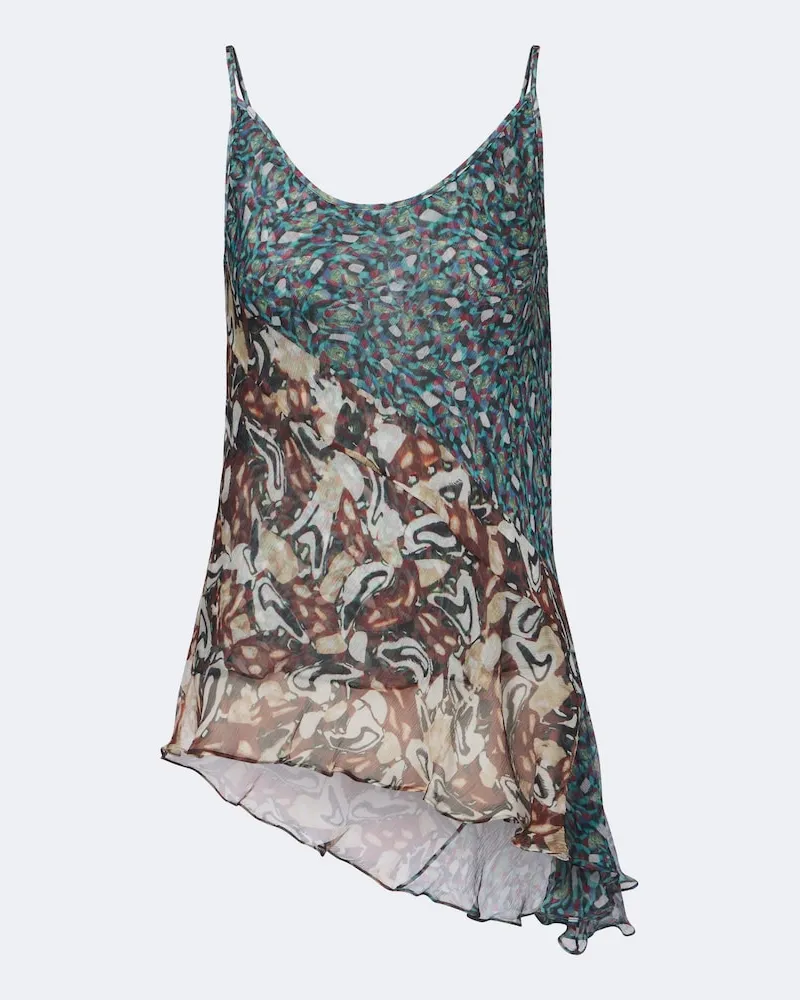 Dries van Noten Top asimmetrico con stampa Multicolore