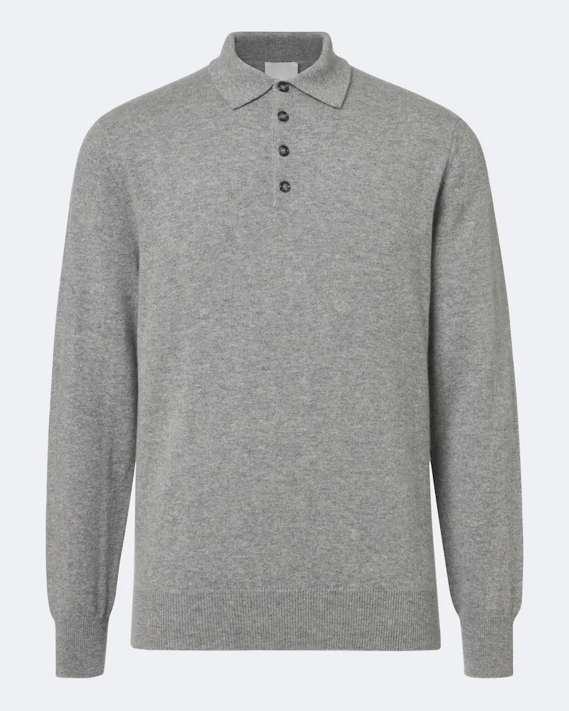 ALLUDE Pullover polo in cashmere Grigio