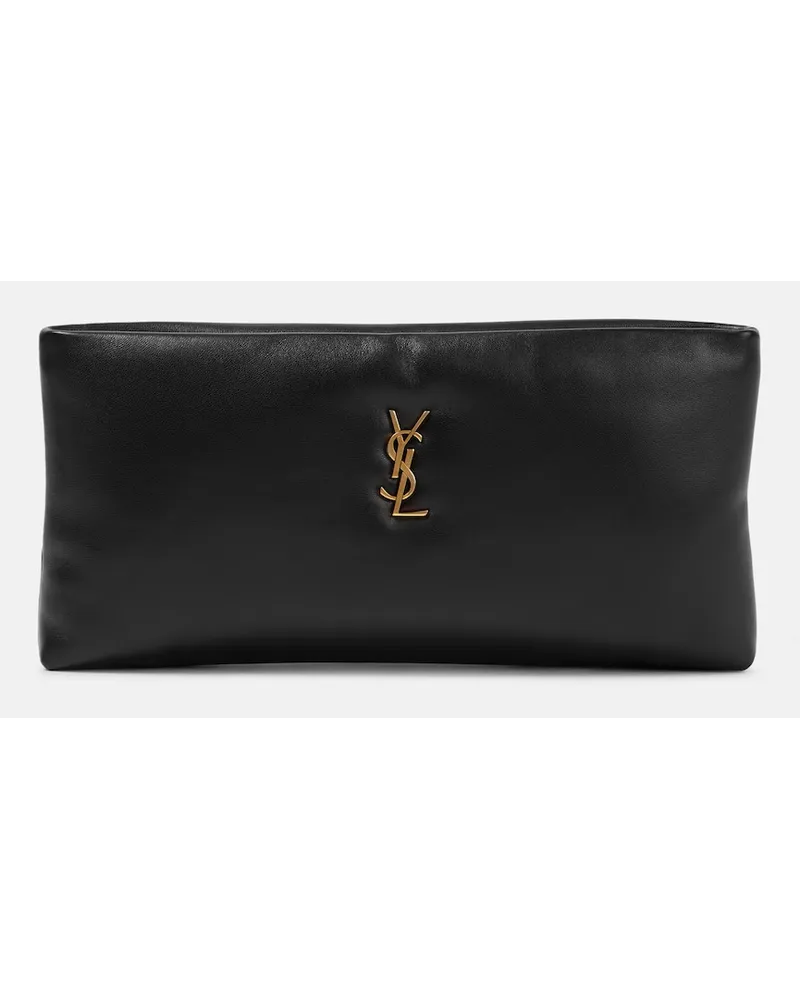 Saint Laurent Clutch Calypso in pelle Nero