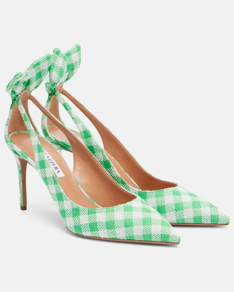 Aquazzura Pumps Bow Tie a quadretti Verde