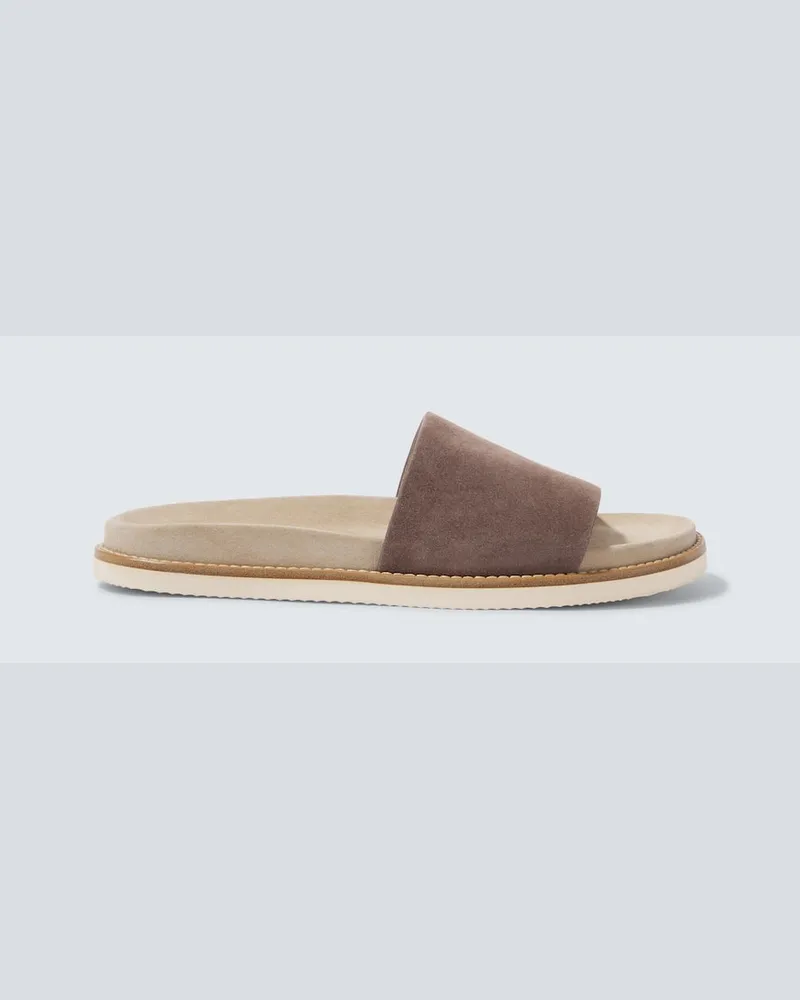 Brunello Cucinelli Slippers in suede Beige