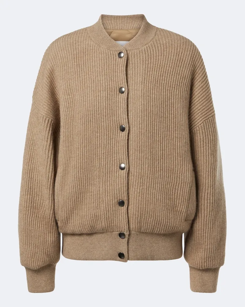 Brunello Cucinelli Cardigan in cashmere a coste Beige