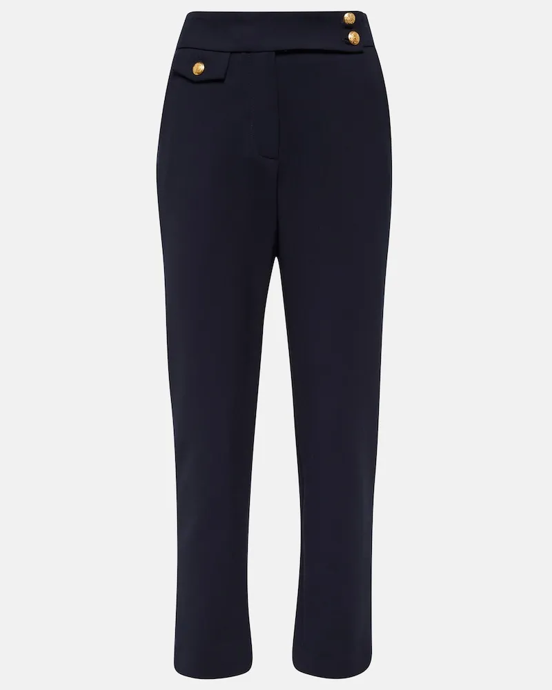 Veronica Beard Pantaloni slim cropped Renzo a vita alta Blu