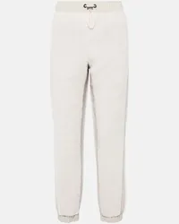 Brunello Cucinelli Pantaloni sportivi in misto lana Bianco