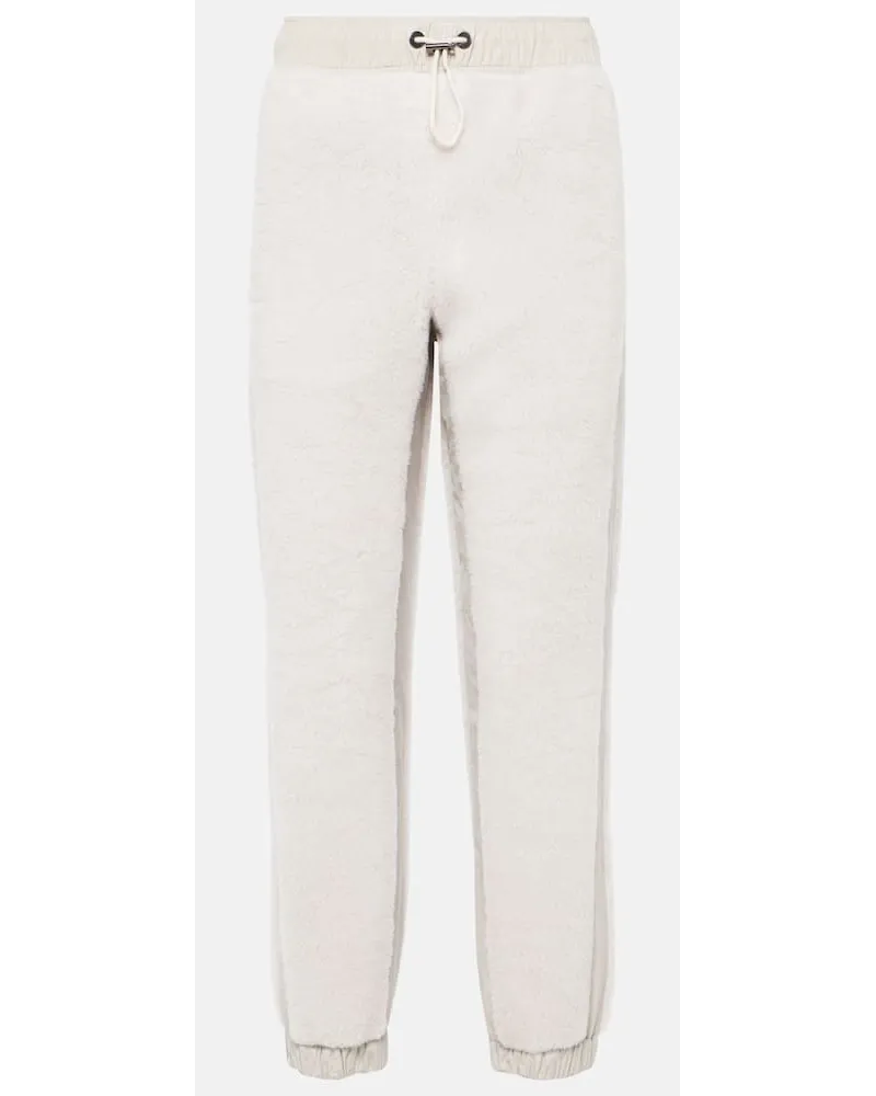 Brunello Cucinelli Pantaloni sportivi in misto lana Bianco
