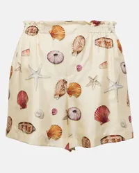 Chloé Chloé Shorts a vita alta in seta con stampa Multicolore