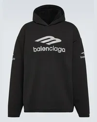 Balenciaga Felpa 3B Sports Icon in pile di cotone Nero