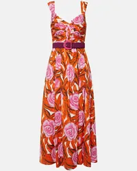 Diane von Furstenberg Abito midi Artie in misto cotone Multicolore