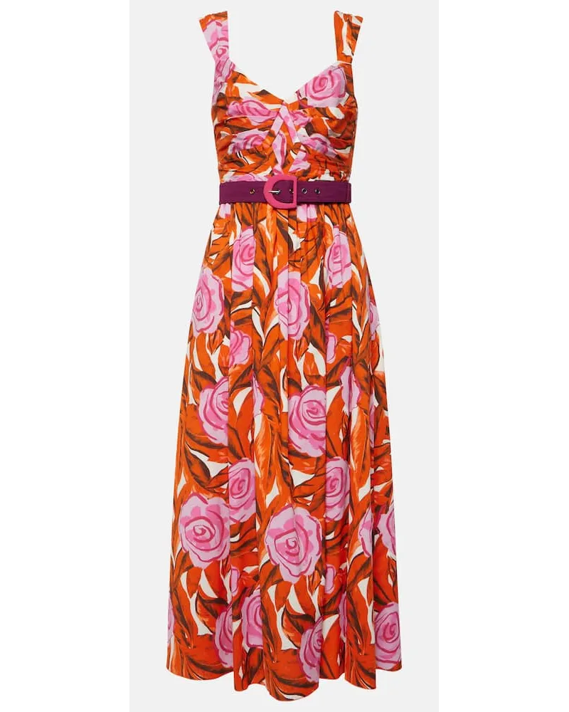 Diane von Furstenberg Abito midi Artie in misto cotone Multicolore