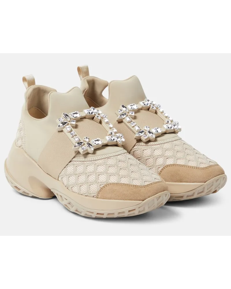 Roger Vivier Sneakers Viv' Run con cristalli Neutro