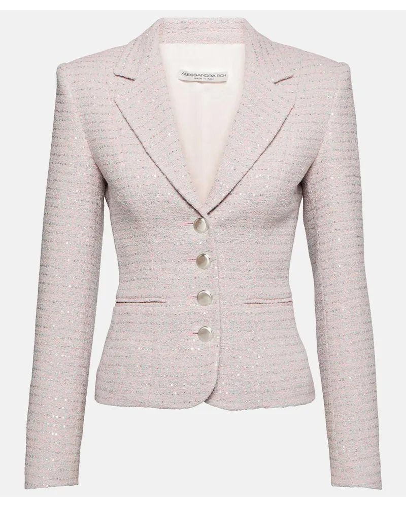 Alessandra Rich Blazer monopetto in tweed con paillettes Multicolore