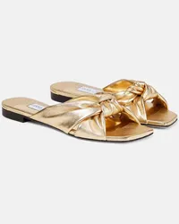 Jimmy Choo Sandali Avenue in pelle metallizzata Oro