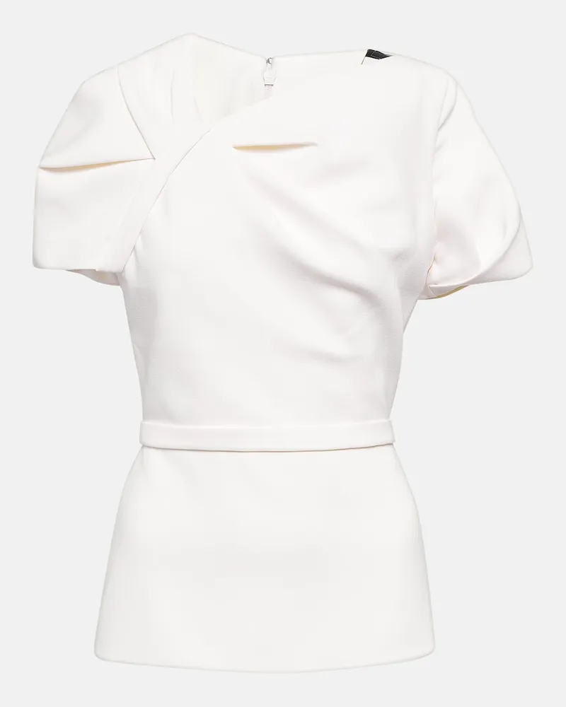 Safiyaa Top in crÃªpe con peplum Bianco