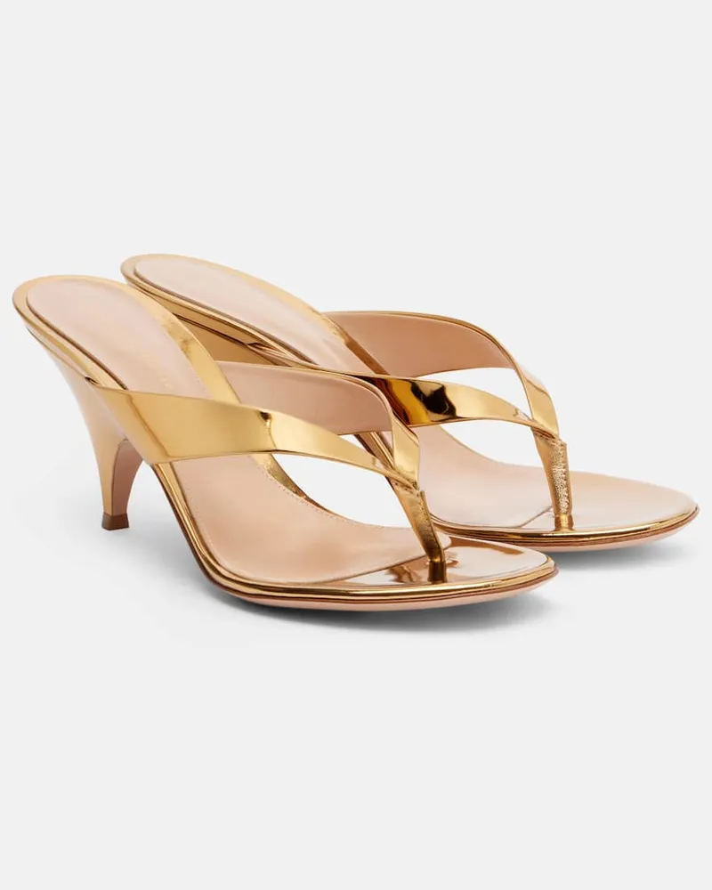 Gianvito Rossi Mules in pelle metallizzata Oro