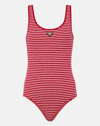 Prada Body in misto cotone con logo Rosso