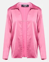 Jacquemus Camicia La Chemise Notte in raso Rosa