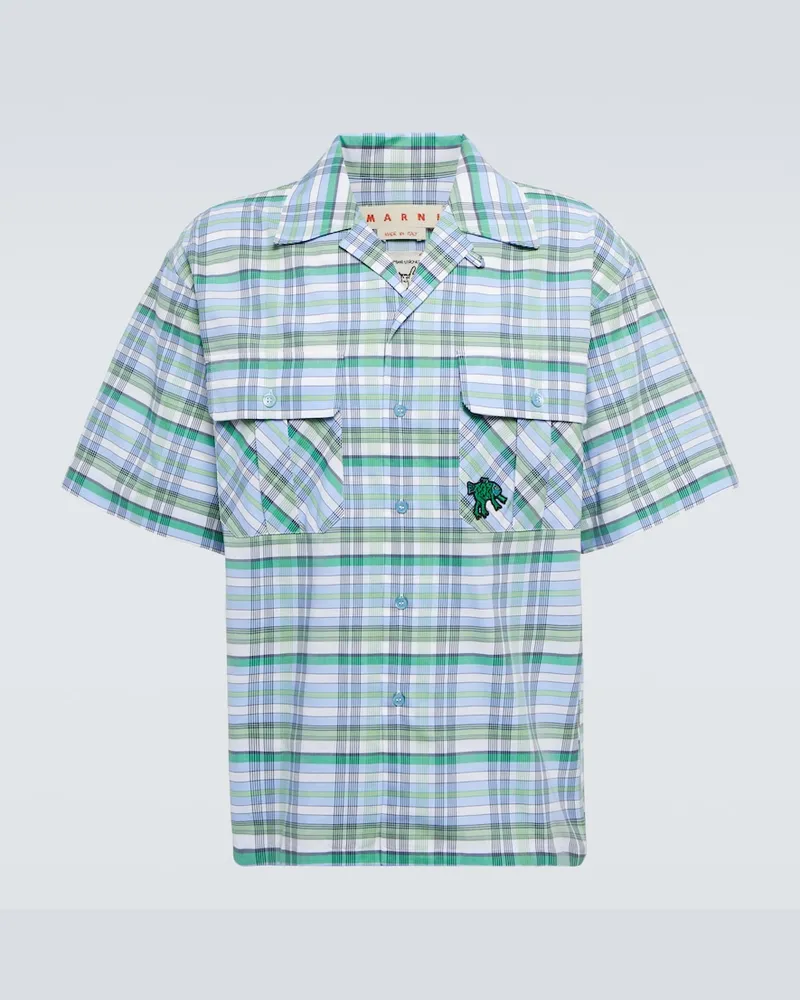 Marni Camicia da bowling in voile di cotone Multicolore