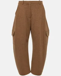 Loro Piana Pantaloni in misto cashmere a vita media Marrone