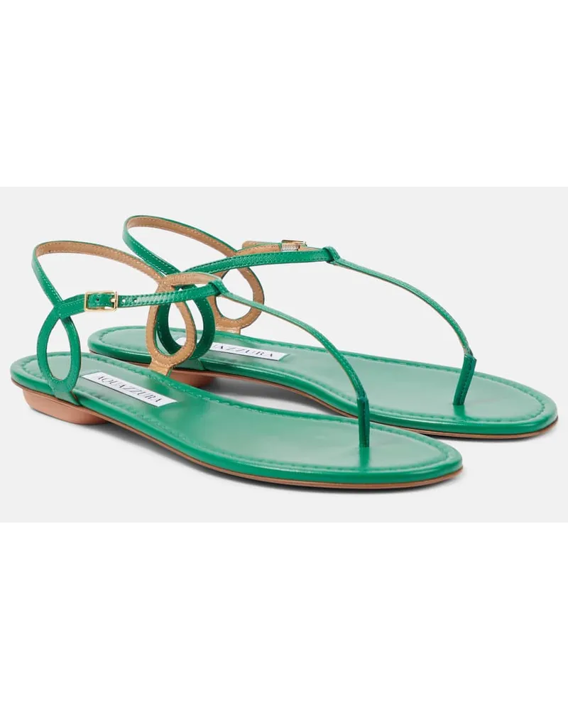 Aquazzura Sandali infradito Almost Bare in pelle Verde