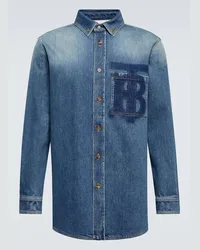 Burberry Camicia di jeans con logo Blu