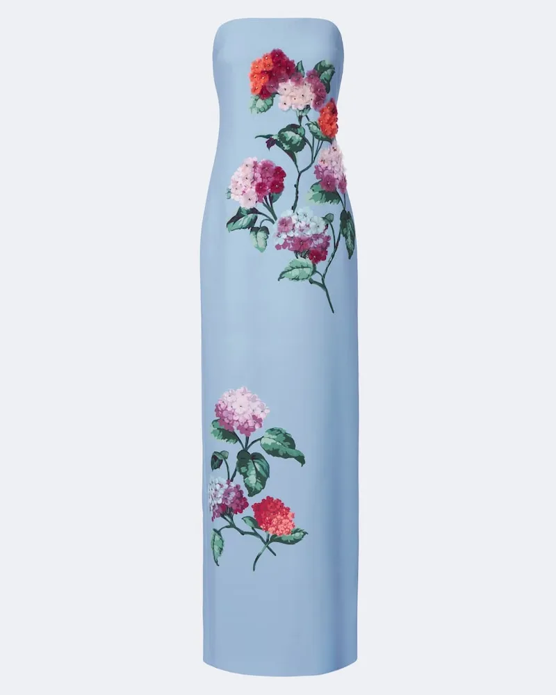 Carolina Herrera New York Abito lungo con applicazioni floreali Multicolore