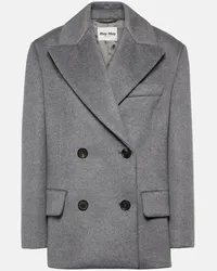 Miu Miu Cappotto doppiopetto in lana e cashmere Grigio