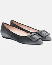 Roger Vivier Ballerine Gommettine in denim Nero