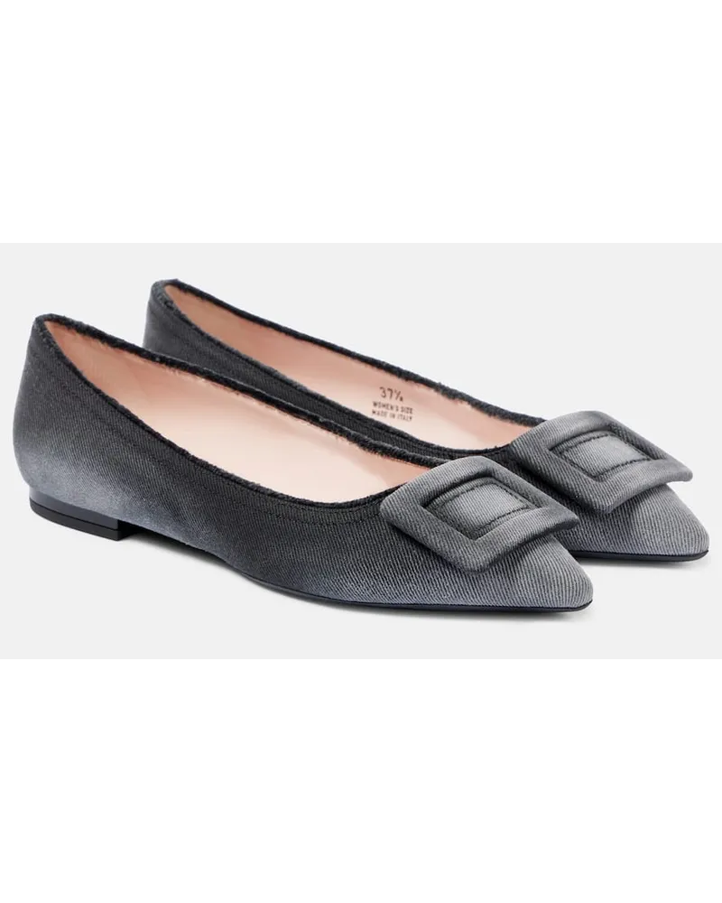 Roger Vivier Ballerine Gommettine in denim Nero