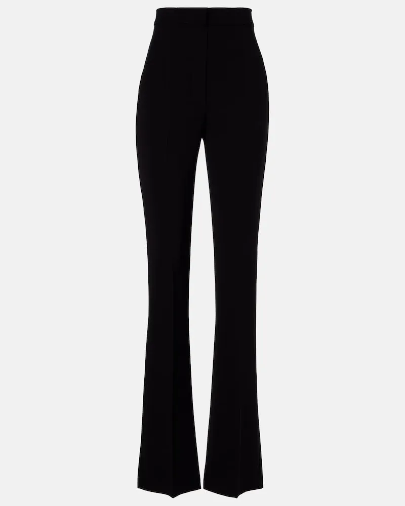 Max Mara Pantaloni flared Ecrine in cady Nero