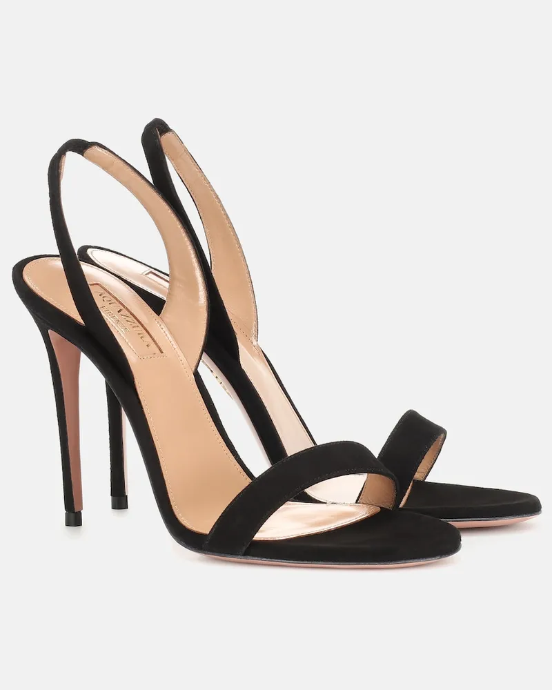 Aquazzura Sandali So Nude 105 in suede Nero