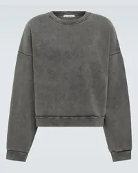 Acne Studios Felpa in jersey di cotone con logo Grigio