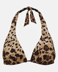 Dolce & Gabbana Top bikini con stampa leopardata Multicolore