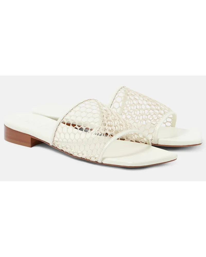 SOULIERS MARTINEZ Sandali Chica in mesh con pelle Bianco